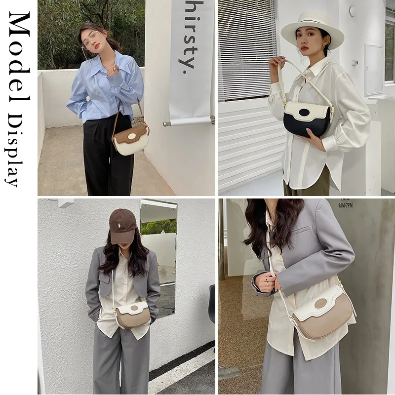 HBP Saddle Bag For spring and summer bag new products niche design color matching shoulder messenger purses wallets handbags bags Genuine leather