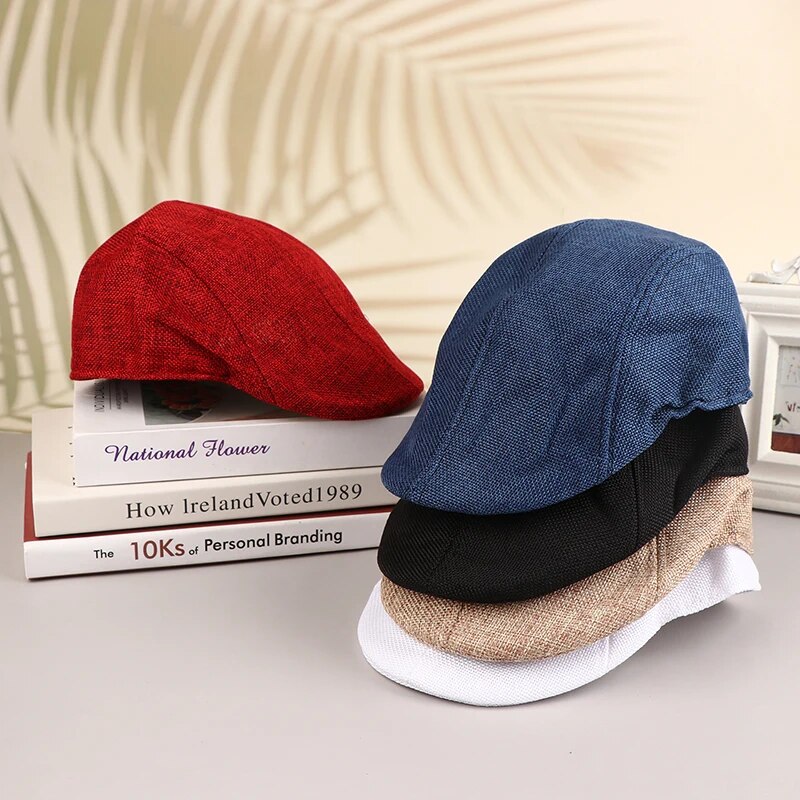 New Men Berets Spring Autumn Winter British Style Newsboy Beret Hat Retro England Hats Male Hats Peaked Painter Caps for Dad